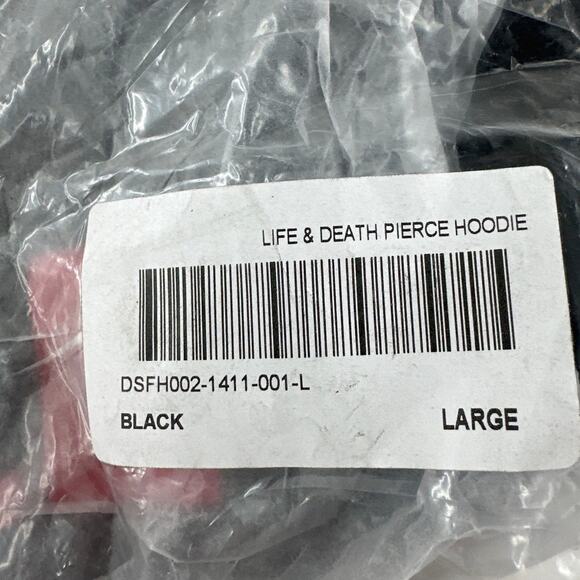 Darc Sport Men's Black Life And Death Pierce Hoodie Size L - Picture 3 of 13